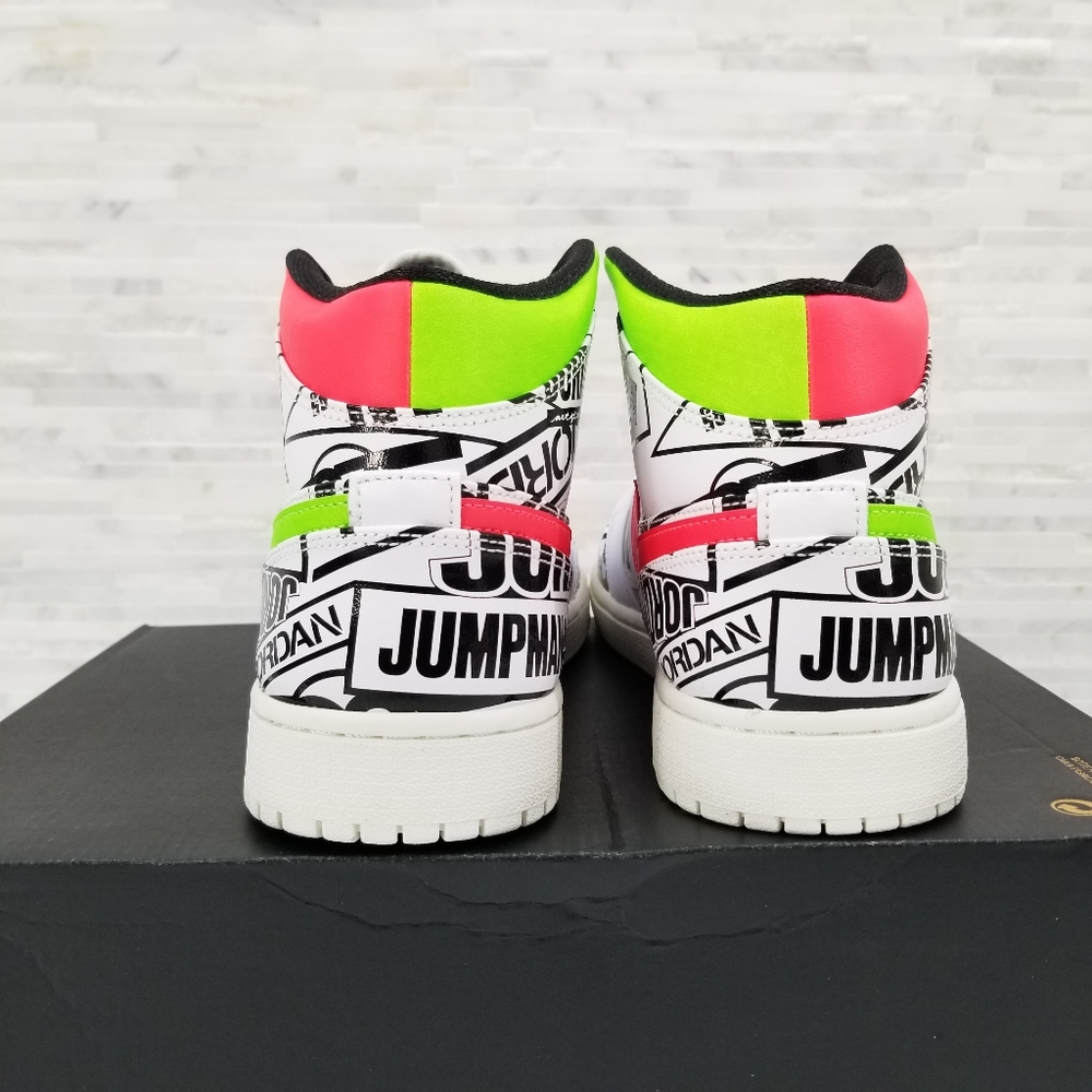 New Air JORDAN 1 Mid Over Print Logos Sneakers - Picture 4 of 7